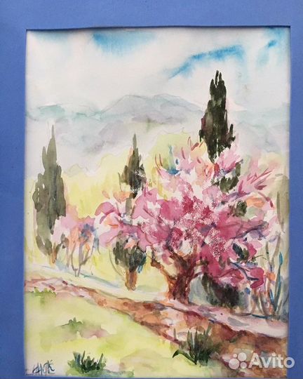 Картины, написанные акварелью Крымскме пейзажи