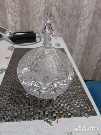 Винтаж: Большая бонбоньерка хрусталь СССР