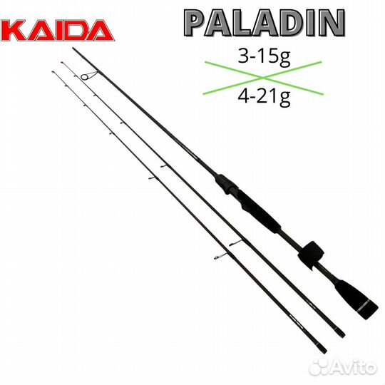 Спиннинг kaida paladin, тест 3-15g\4-21g, 2,4m