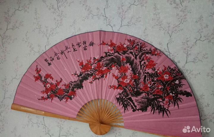 Веер на стену Розовая Сакура 90х160 см