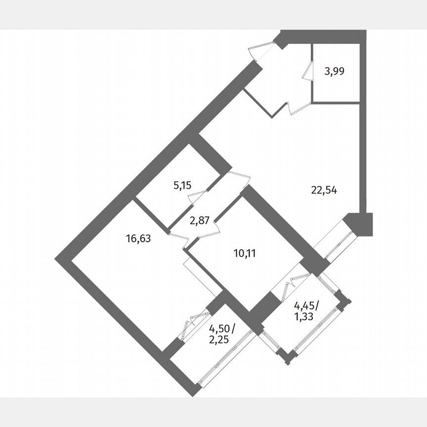 2-к. квартира, 67,8 м², 12/13 эт.
