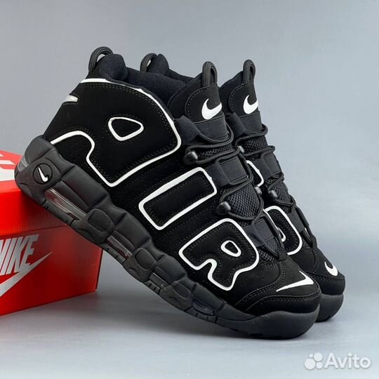 Черные Air More Uptempo стильные