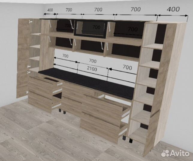 Кухня с пеналами в наличии