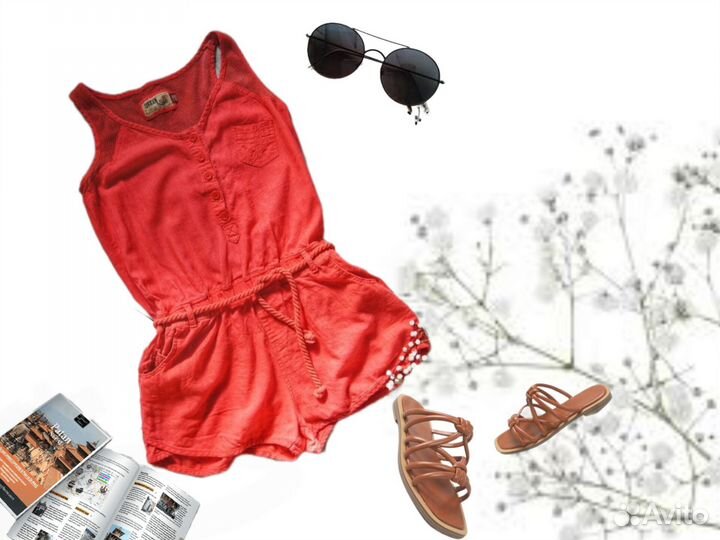 Женский комбинезон 46 размера ромпер яркий