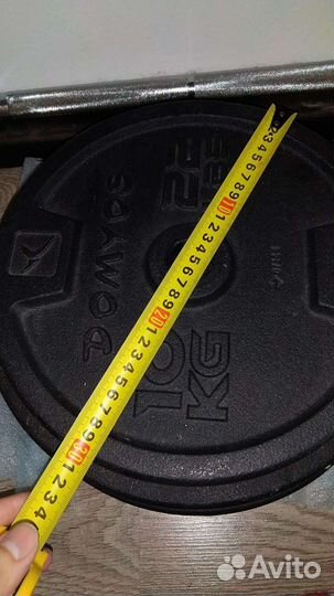 Чугунный диск блины для штанги и штанга