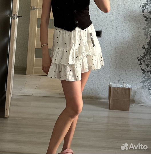 Юбка с воланами мини