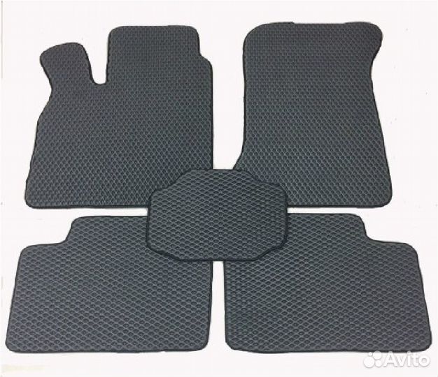Коврики салона ваз 2170 черные, кант черный EVA
