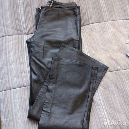 Кожаные брюки женские 44