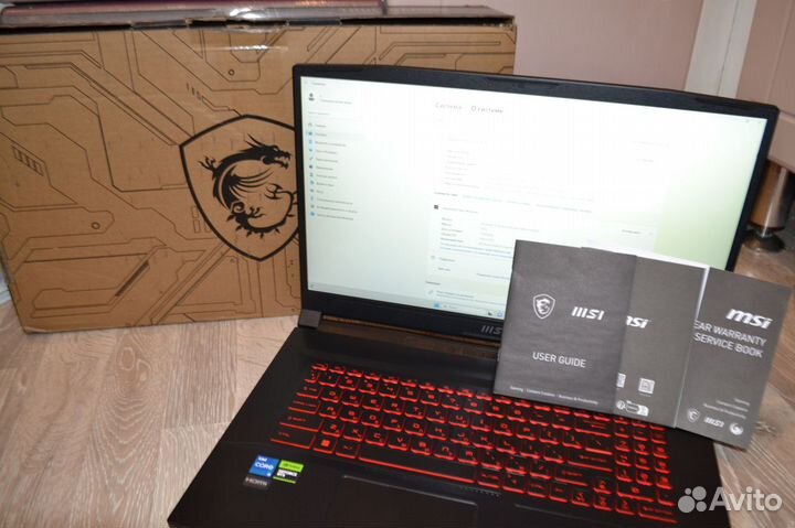 Новый MSI Katana 17,3'' i5-11260H + RTX 2050