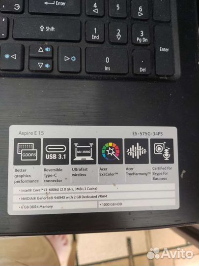 Ноутбук Acer aspire e5 575g 34-ps