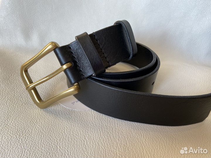 Ремень мужской натуральная кожа черный