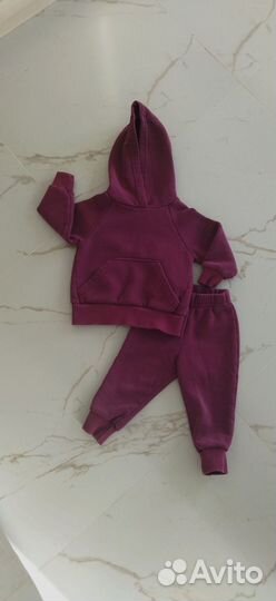 Теплый костюм из футера с начесом 74-80