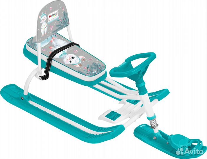 Детский снегокат со спинкой