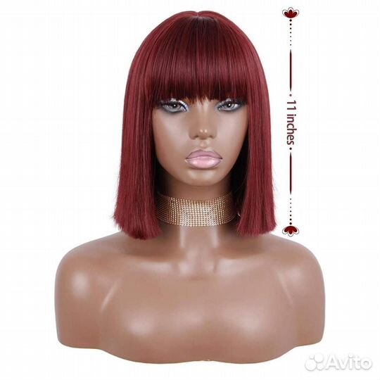 Парик бордовый