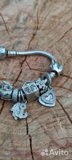 Браслет Pandora с шармами серебро 925 оригинал