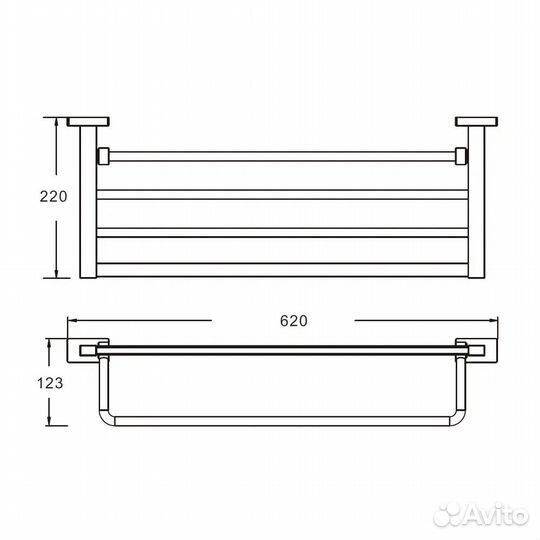 Полотенцедержатель с полкой Vieir V5019-G графит