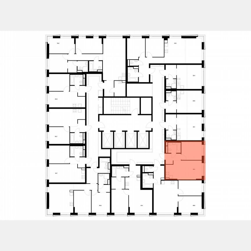 1-к. квартира, 34,1 м², 25/26 эт.