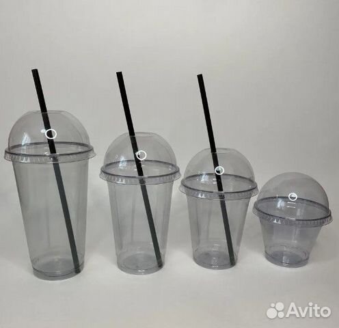 Стаканы с купольной крышкой для коктейлей