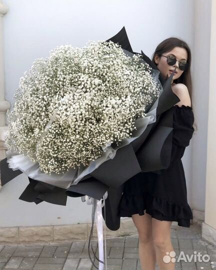 Букеты гиганты из гипсофилы/доставка цветов