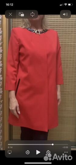 Жакет женский удлиненный, красный