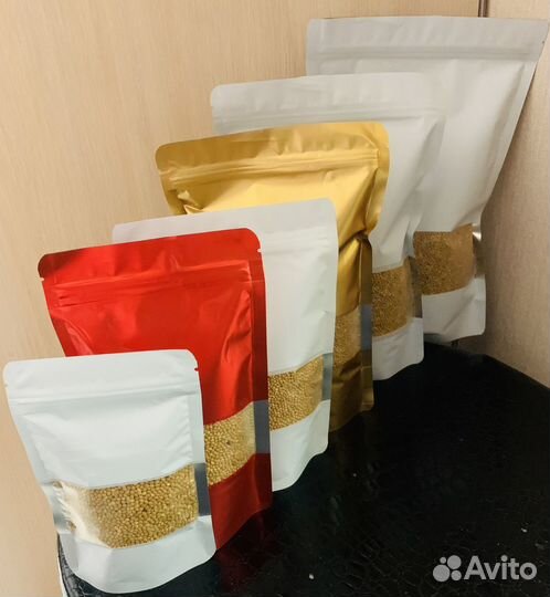 Пакет Дой Пак с замком с окном Черный 105х190+(35+