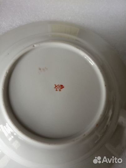 Тарелки СССР Красный фарфорист