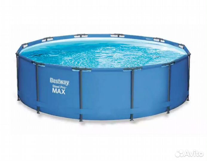 Каркасный бассейн 366 на 133 см. steel PRO MAX