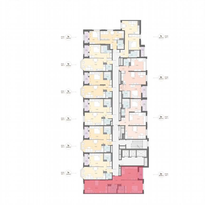 2-к. квартира, 68,9 м², 6/13 эт.