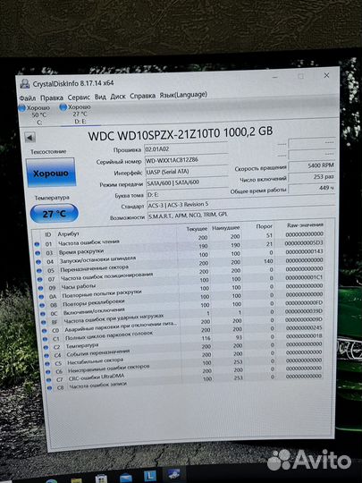 Жесткий диск 2.5 HDD SATA 1tb 3.5
