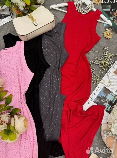 Платье лапша майка в камешках