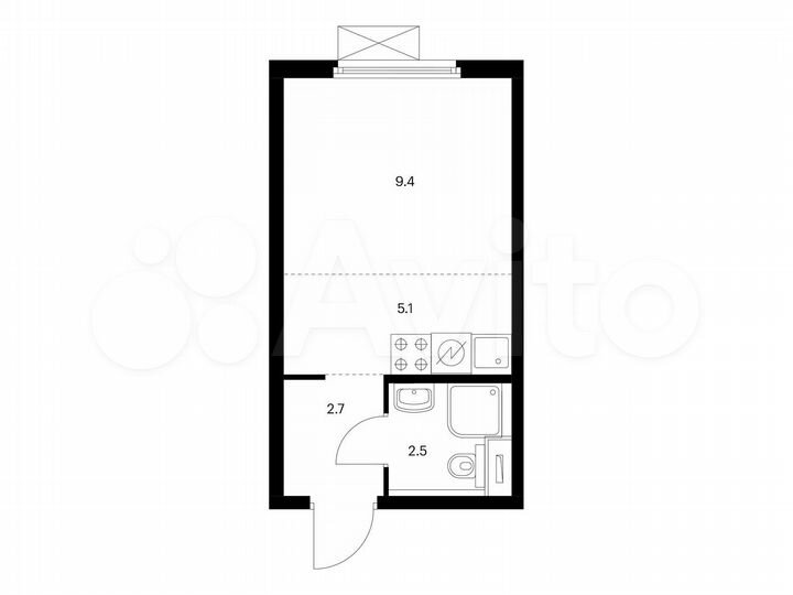 Квартира-студия, 19,7 м², 17/25 эт.