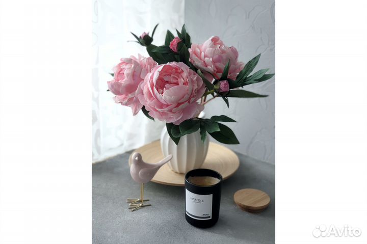 Пионы из фоамирана и глины декор для интерьера