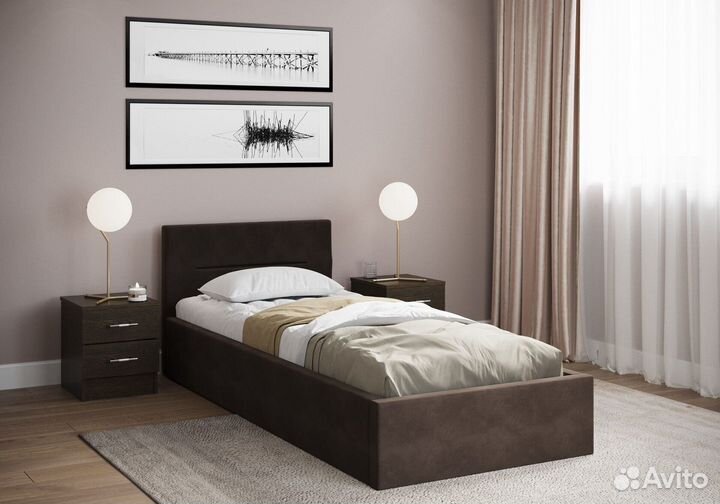 Мягкая односпальная кровать икеа