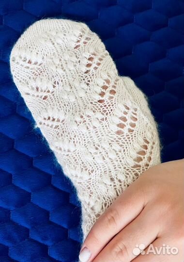 Варежки пуховые ручная работа