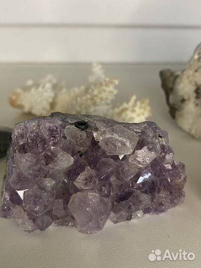 Друзы минералы Аметист Сердолик