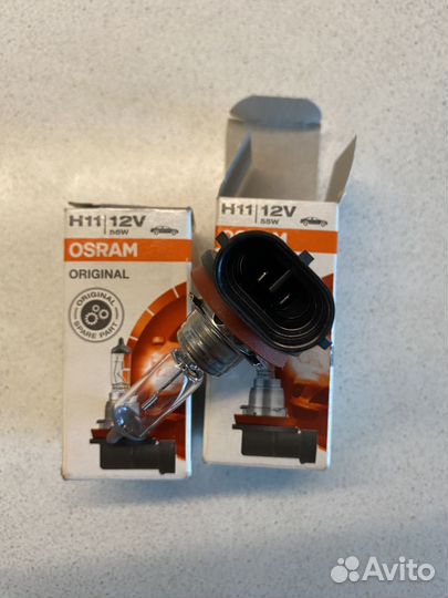 Лампа авто Osram H11, 12 В, 55 Вт, PGJ19-2, 64211