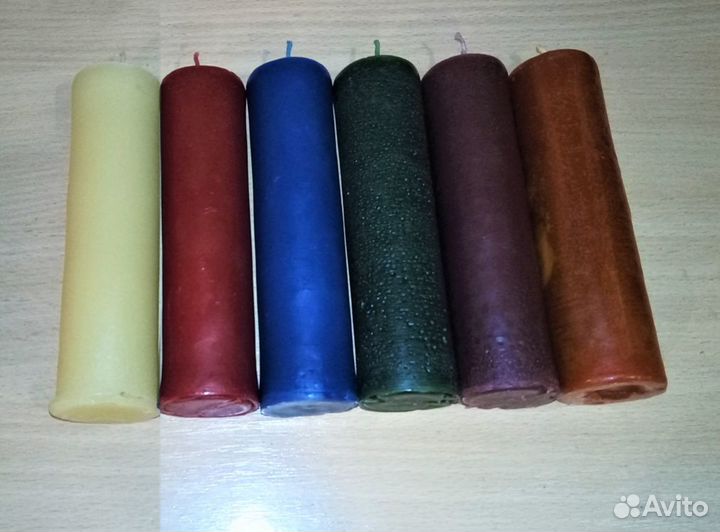 Восковые цилиндрические цветные свечи, №1