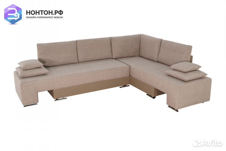 Диван угловой трансформер Премьер светло-бежевый