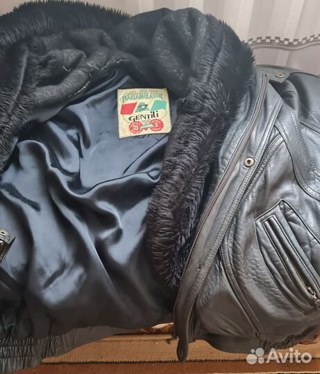 2 винтажные кожаные мужские куртки из ссср.р.54-56