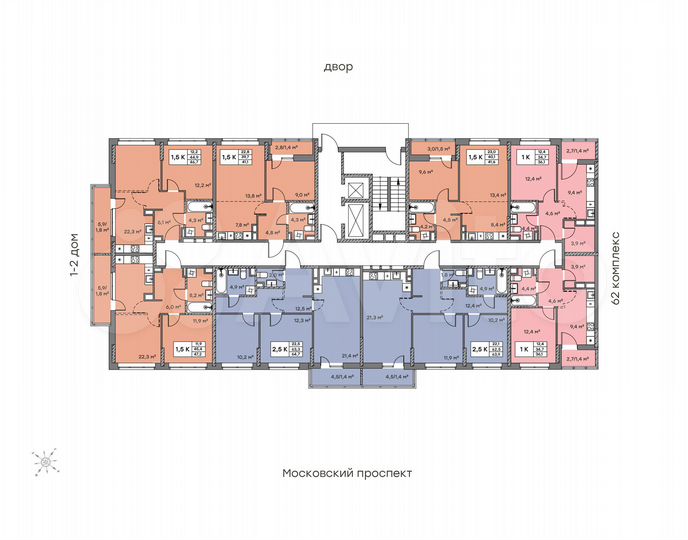 2-к. квартира, 64,7 м², 8/14 эт.