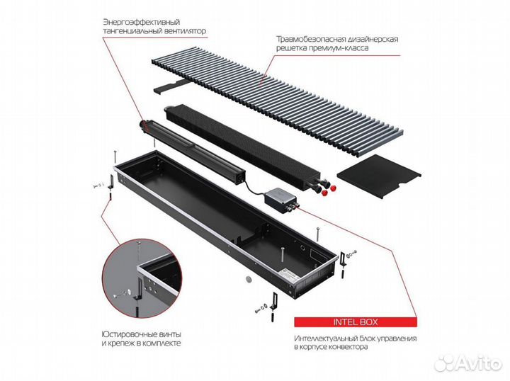 Конвектор Thermo atrium turbo-190/1000 внутрипол-ы