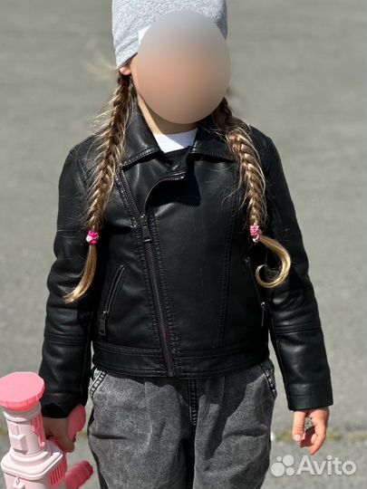 Кожаная куртка для девочки 104