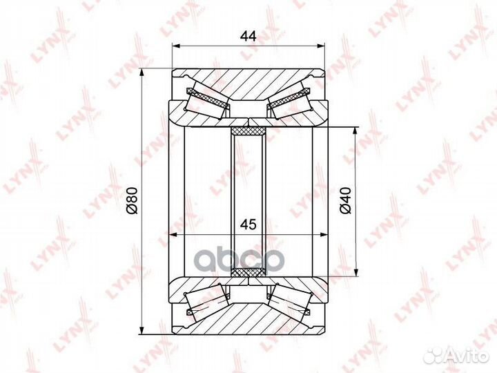 Подшипник полуоси задней с ABS (45/44x40x80) MI