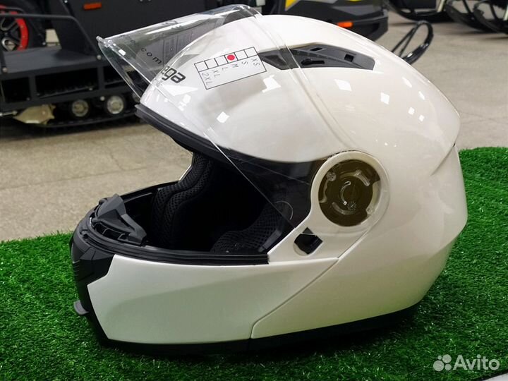 Шлем Снегоходный с подогревом (модуляр) Vega White