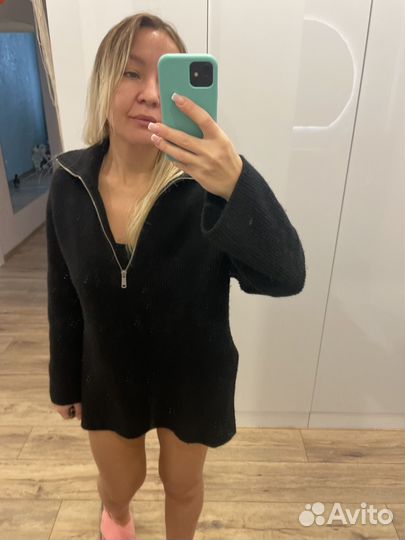 Свитер удлиненный на молнии