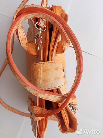 Сумка Borse in Pelle оранжевая под крокодила