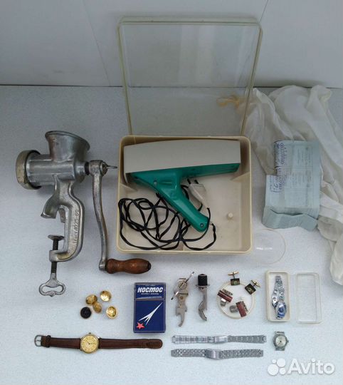 Вещи из СССР часы, запонки, фен, мясорубка и др