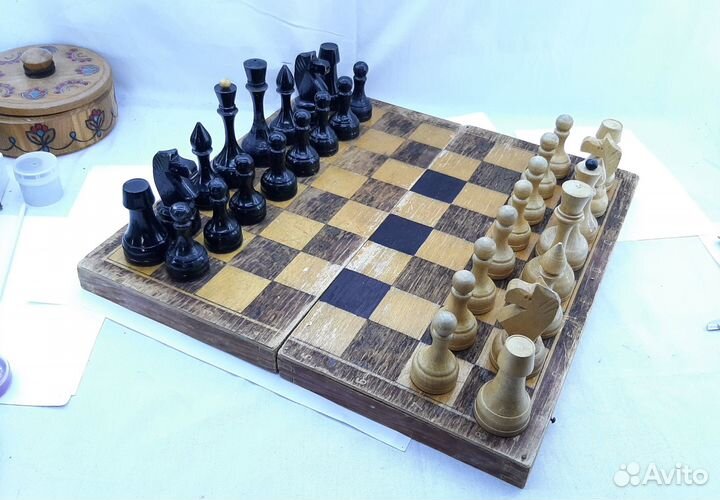 Шахматы деревянные СССР Большие фигуры