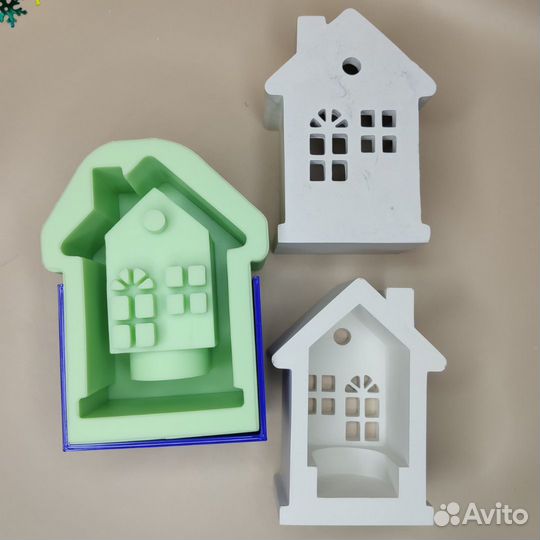 Силиконовая форма молд Домик подсвечник