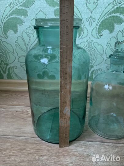 Бутыль банка с крышкой СССР стеклянная